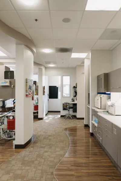 back office at Allred Dental where dental restorations are crafted
